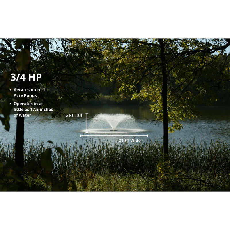 Kasco VFX Series 3/4 HP Aerating Fountain Operating in pond | Your Pond Pros