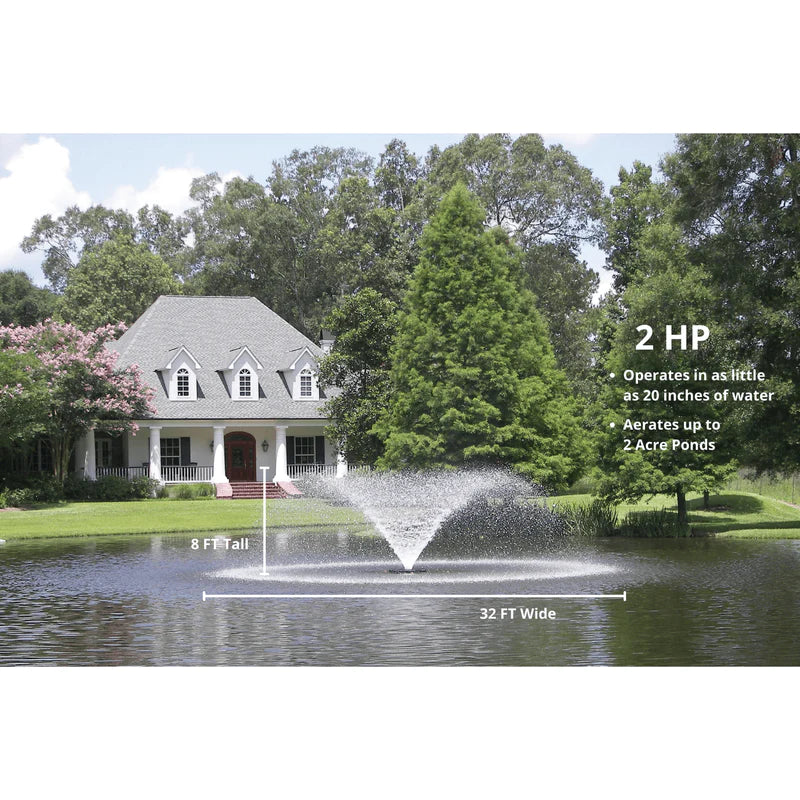 Kasco VFX Series 2 HP Aerating Fountain Operating in pond | Your Pond Pros