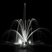 Airmax EcoSeries Double Arch & Geyser Fountain Nozzle head operating in pond at night | Your Pond Pros