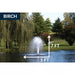 Kasco J Series Pond Fountain 3/4 HP with Birch spray pattern operating in Pond and showing height and width of spray pattern | Your Pond Pros