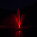 Fountain in pond at night with red LED light susing Bearon Aquatics Athena Nozzle | Your Pond Pros