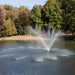 Bearon Aquatics Orion Nozzle Spray Display in pond with geese and trees in background| Your Pond Pros