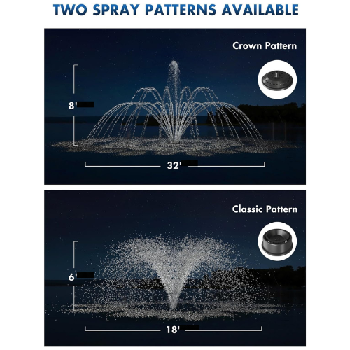 Healthy Aquatics-FS01 Pond Floating Fountain Spray Patterns | Your Pond Pros