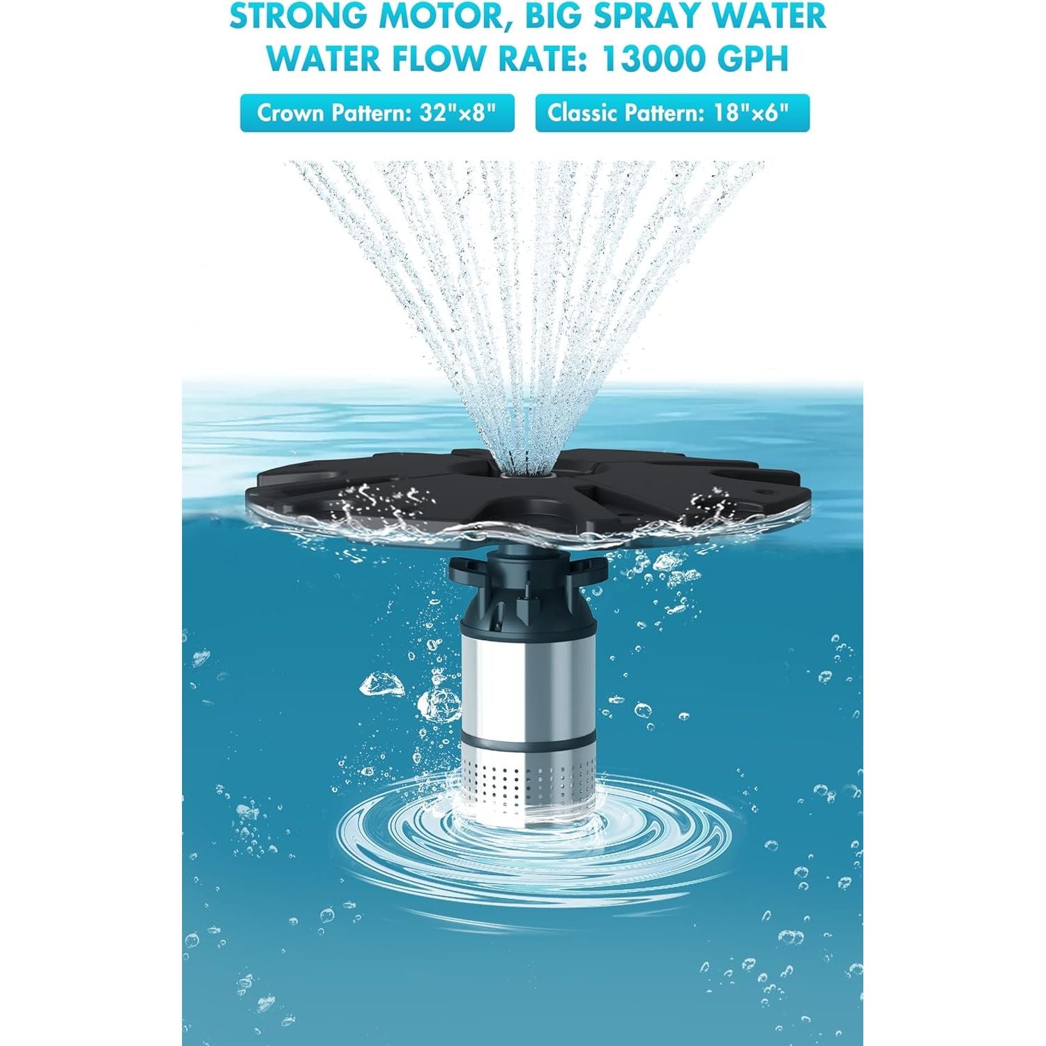 Healthy Aquatics-FS01  1/2 HP Floating Fountain