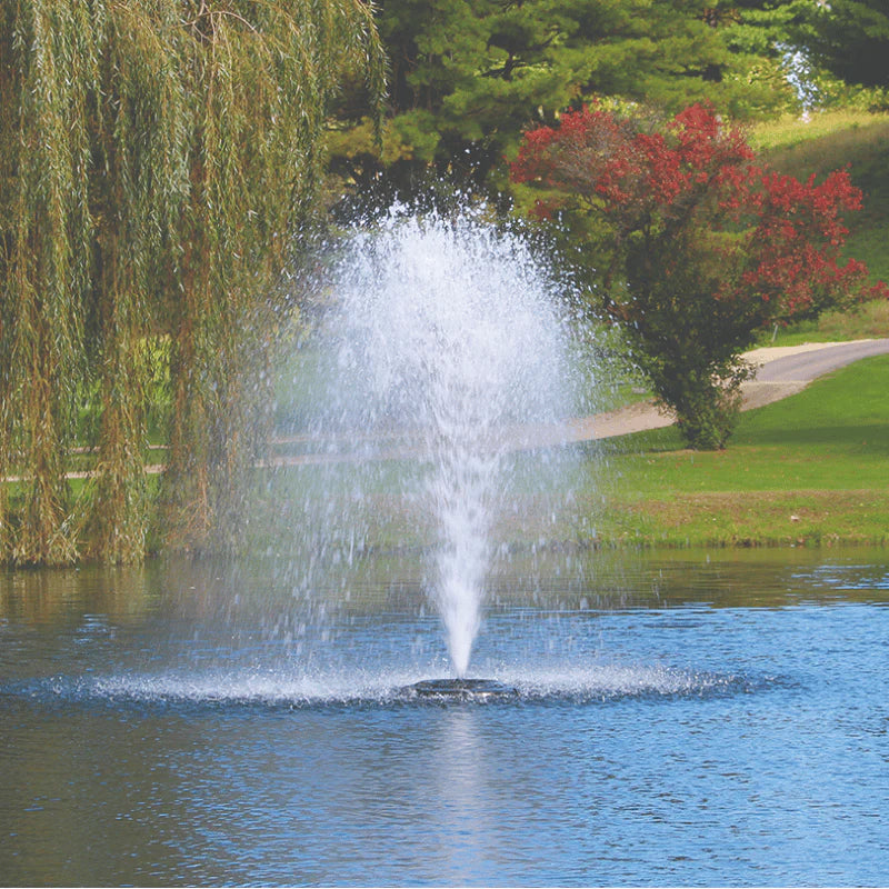 Kasco J Series 2 HP Floating Fountain  operating in pond | Your Pond Pros