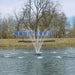 Kasco Solar J Series Fountain operating in pond with solar panels in background | Your Pond Pros