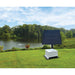 EasyPro NA2W NightAir™ Solar Aeration System on pond bank with cabinet and solar panels | Your Pond Pros