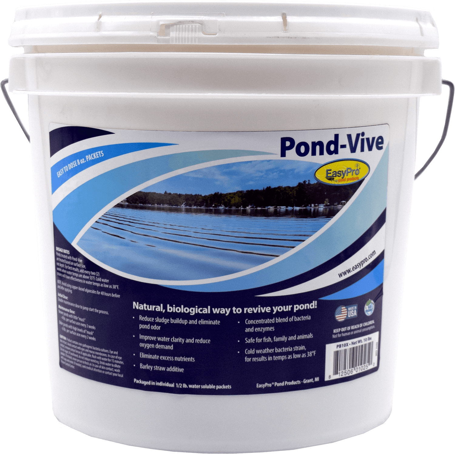 PB10X Pond-Vive Bacteria – 10lb pail – 20ct. 8oz Water Soluble Packs Pond Bacteria EasyPro   