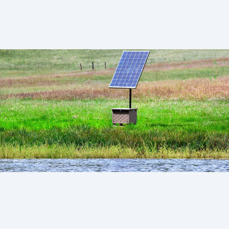 PROLAKE Solaer 2.4 Solar Aeration System - Solar Panel Set Up At Side Of Pond | Your Pond Pros