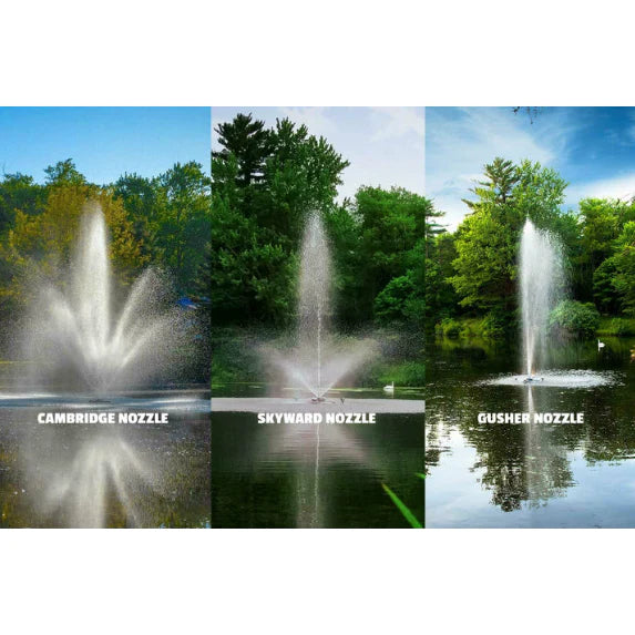 Your Pond Pros | Scott Aerator Triad Fountain image of Cambridge Nozzle, Skyward Nozzle and Gusher Nozzle