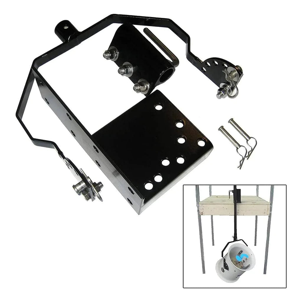 Your Pond Pros | Power House Ice Eater Dock Mount with insert image of mounted ice eater