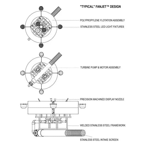 Vertex FanJet Floating Pond Fountain Fountain Vertex   